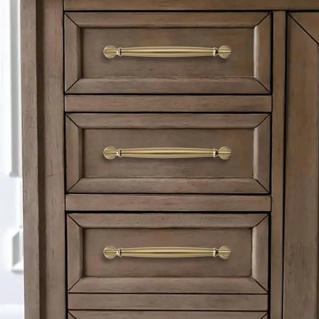 Alt view image 3 of 6 - 10 Pack 5 Inch(128mm) Champagne Bronze Cabinet Pulls Heavy Duty Solid Satin Brass Cabinet Handles Kitchen Cabinet Hardware for Cupboard Drawer Handles Dresser Pulls