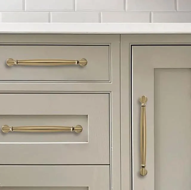 Alt view image 5 of 6 - 10 Pack 5 Inch(128mm) Champagne Bronze Cabinet Pulls Heavy Duty Solid Satin Brass Cabinet Handles Kitchen Cabinet Hardware for Cupboard Drawer Handles Dresser Pulls