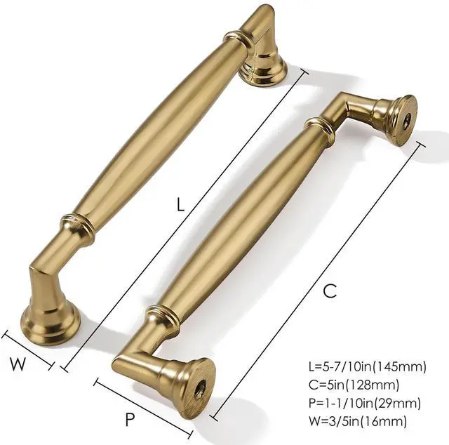 Alt view image 2 of 6 - 10 Pack 5 Inch(128mm) Champagne Bronze Cabinet Pulls Heavy Duty Solid Satin Brass Cabinet Handles Kitchen Cabinet Hardware for Cupboard Drawer Handles Dresser Pulls