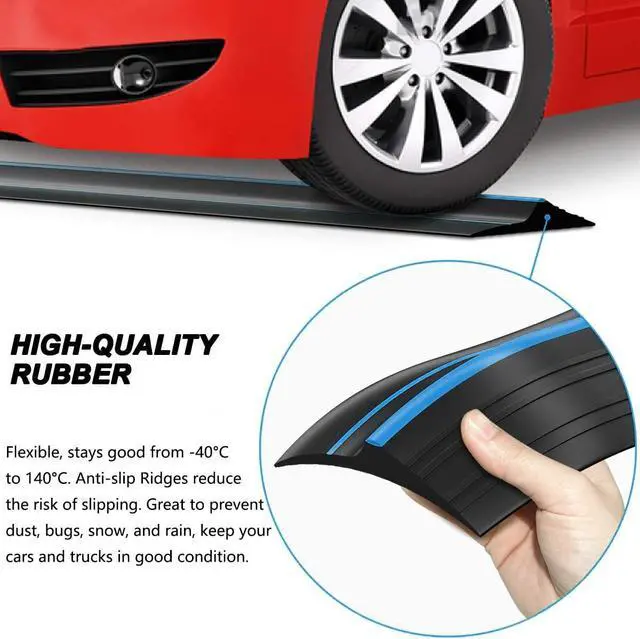 Alt view image 2 of 7 - Universal Garage Door Threshold Seal Strip 20FT Kit, Bottom Waterproof Rubber Weather Stripping ReplacementBlue, 2 Adhesive