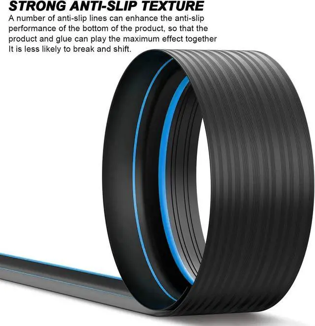 Alt view image 3 of 7 - Universal Garage Door Threshold Seal Strip 20FT Kit, Bottom Waterproof Rubber Weather Stripping ReplacementBlue, 2 Adhesive