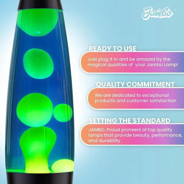 Alt view image 3 of 7 - 16" Beautiful Lamp- Blue with Yellow/Green Wax, Relaxing Liquid Lamp for Living Room Office Bedroom Adults Teens Kids, Magma Light, Night Light Nightlight, Home Decor