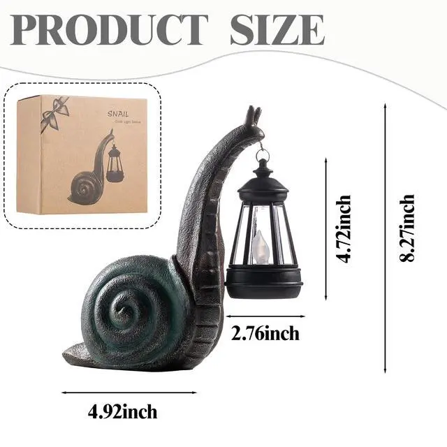Alt view image 2 of 7 - Solar Garden Snail Statue,Lawn Decor Statue for Patio, Balcony, Yard Ornament - Mothers Day Gifts for Mom Grandma Women