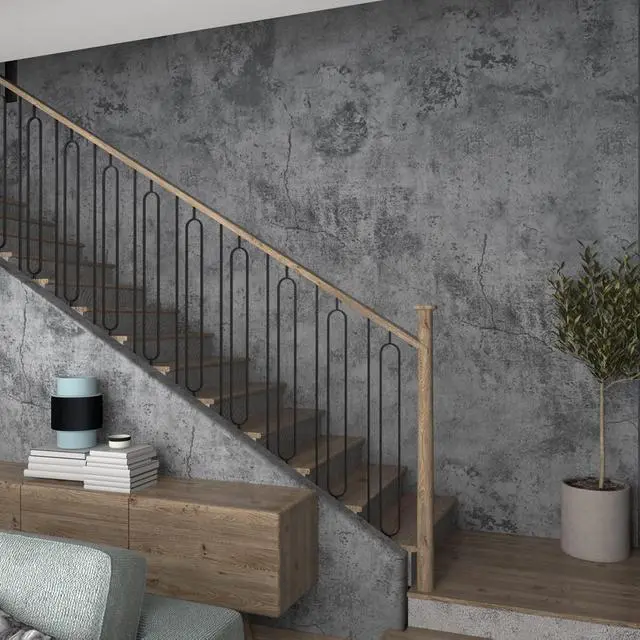 Alt view image 7 of 7 - 16"×354" Grey Blue Concrete Contact Paper 3D Extra Thick Faux Cement Concrete Wallpaper Peel and Stick Vinyl Textured Removable Adhesive Sticky Wall Tile Sticker for Kitchen Countertop Gym Bathroom