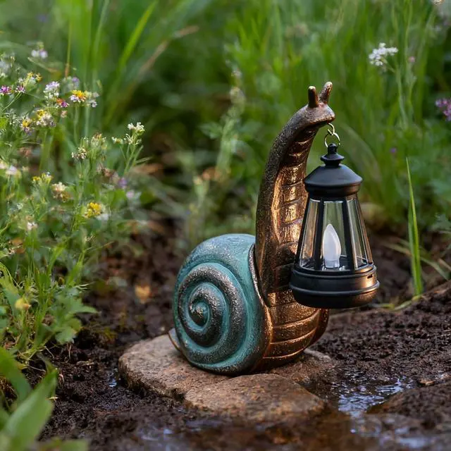 Alt view image 5 of 7 - Solar Garden Snail Statue,Lawn Decor Statue for Patio, Balcony, Yard Ornament - Mothers Day Gifts for Mom Grandma Women