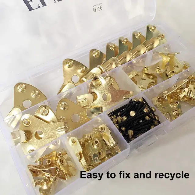 Alt view image 6 of 7 - 125 Pcs Heavy Duty Picture Hanging Kit With Nails for Wooden/Drywall - Professional Hangers for Canvas, Office Pictures, Clock, House Decoration - Holds 10-100 lbs