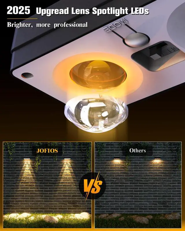 Alt view image 3 of 6 - Solar Fence Lights 12 Pack, 50 Lumens Outdoor Fence Solar Lights with 12 Modes RGB Color Glow LED Solar Lights Outdoor Waterproof, Solar Lights for Patio, Backyard, Deck, Fence, Railing