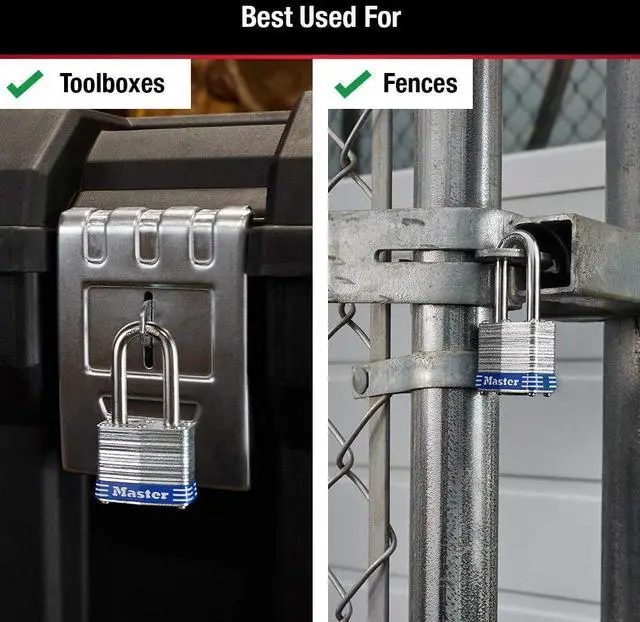 Alt view image 3 of 7 - Outdoor Padlocks, Lock Set with Keys, Keyed Alike Padlocks with Long Hardened Shackles that Resist Cutting for Gates, Sheds, Fences, 3 Pack, 3TRILF