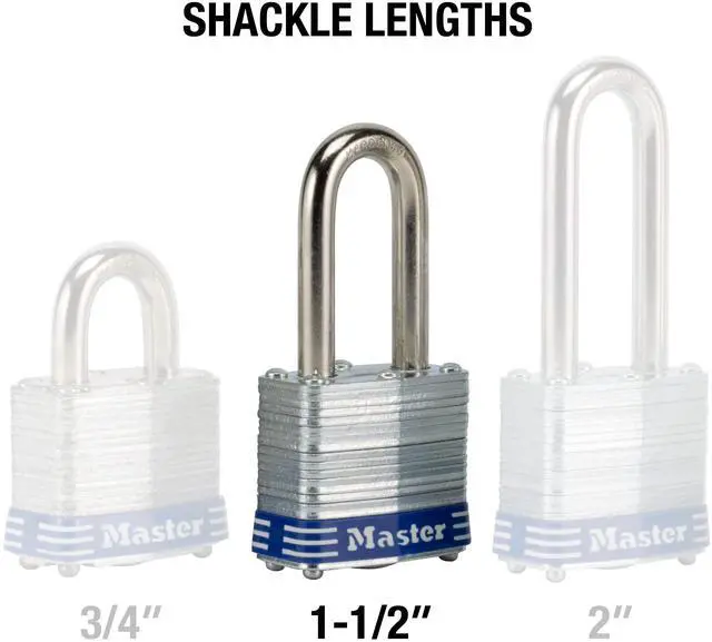 Alt view image 4 of 7 - Outdoor Padlocks, Lock Set with Keys, Keyed Alike Padlocks with Long Hardened Shackles that Resist Cutting for Gates, Sheds, Fences, 3 Pack, 3TRILF