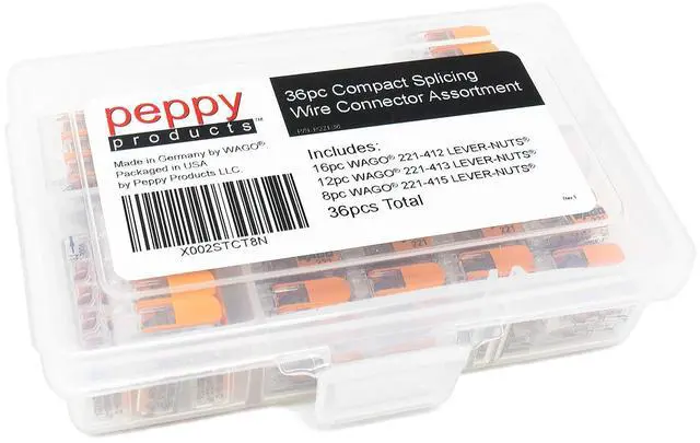 Alt view image 2 of 6 - WAGO 221 Lever-Nuts 36pc Compact Splicing Wire Connector Assortment. Includes 221-412, 221-413, 221-415