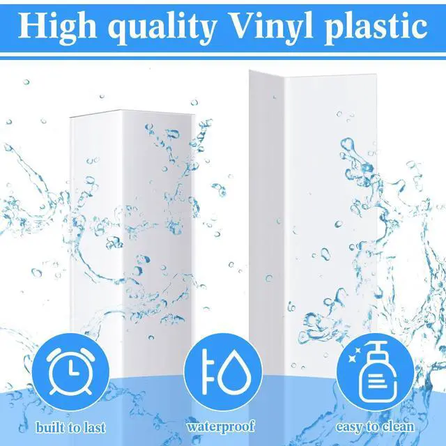Alt view image 3 of 6 - 10 Pcs Wall Corner Protector Guards, Vinyl 1-1/8 x 48 Inches Corner Trim Molding, Avoid Scratching Scuffs, Ease Install and Cleaning for Door Tables Countertop Furniture Cabinet Protection