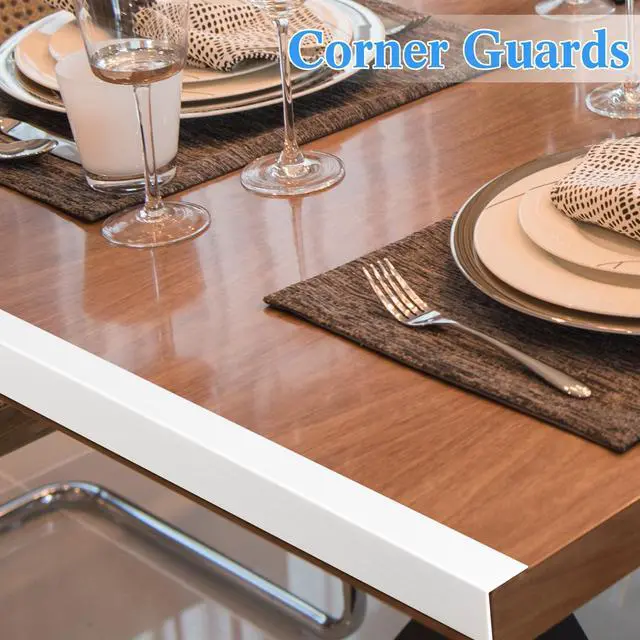 Alt view image 4 of 6 - 10 Pcs Wall Corner Protector Guards, Vinyl 1-1/8 x 48 Inches Corner Trim Molding, Avoid Scratching Scuffs, Ease Install and Cleaning for Door Tables Countertop Furniture Cabinet Protection