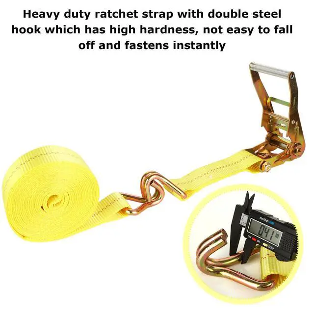 Alt view image 4 of 7 - 4 Pack 2 Inch Ratchet Straps Heavy Duty 20ft Tie Down Straps Ratchet with Double J Hook, 10000 LBS Break Strength, Cargo Ratchet Straps for Moving, Truck, Trailers, Motorcycles, Kayaks, Car Roof
