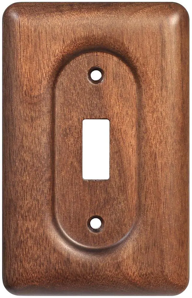 Main image of Solid Walnut Light Switch Cover Decorative Single Toggle Wall Plate for Rustic Contemporary Interiors