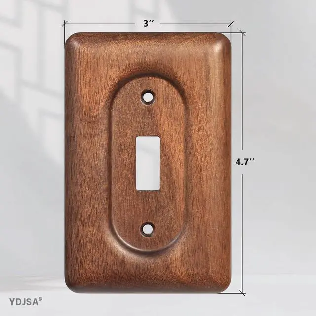 Alt view image 2 of 6 - Solid Walnut Light Switch Cover Decorative Single Toggle Wall Plate for Rustic Contemporary Interiors