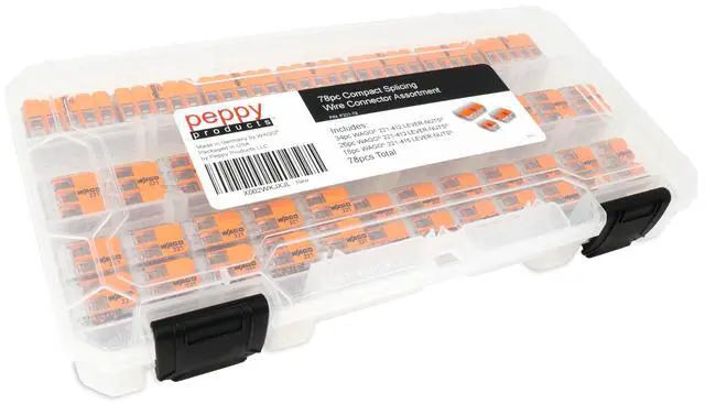 Alt view image 5 of 6 - WAGO 221 Lever Nuts 78pc Compact Splicing Wire Connector Assortment with Case. Includes 221-412, 221-413, 221-415