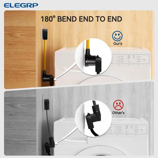 Alt view image 7 of 7 - 1.5FT Dryer Adapter Cord, NEMA 14-30P to 10-30R, 4 Prong New House to 3 Prong Old Dryer, 30 Amp/250V/7500W, Heavy Duty 10-AWG STW, 180° Rotating Plug, UL Standard Compliant