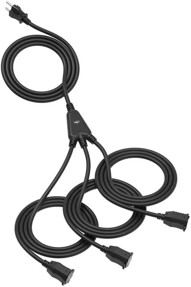 Main image of Outdoor Extension Cord with 1 to 3 Splitter Outlets, 25FT Waterproof Cord with Safety Cover, 3 Electrical Outlets for Christmas Decorations, 16 AWG, ETL Listed