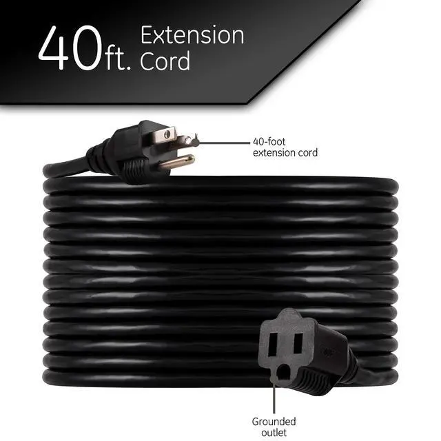Alt view image 2 of 6 - Outdoor Extension Cord, 40 Ft, Heavy Duty Extension Cord