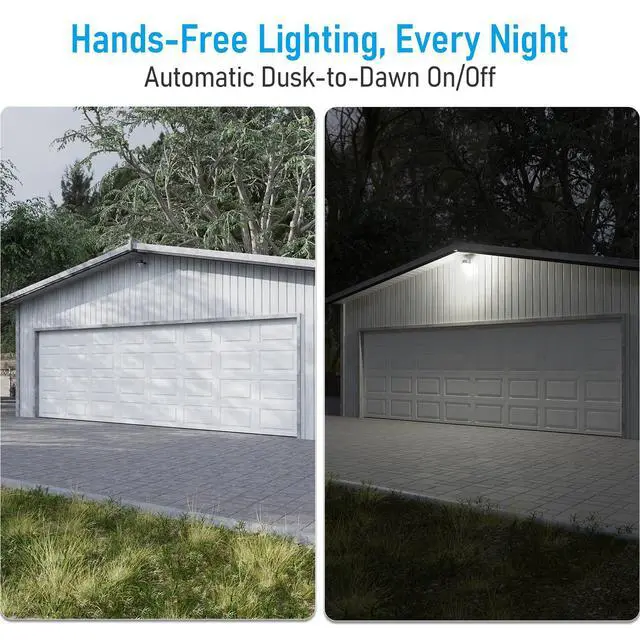 Alt view image 2 of 7 - LED Barn Light Dusk to Dawn Area Lights Aluminum 5000K Bronze | Outdoor Security Flood Lighting with Photocell, ETL & FCC Listed, IP65 Waterproof, 110-277V, Garage, Yard