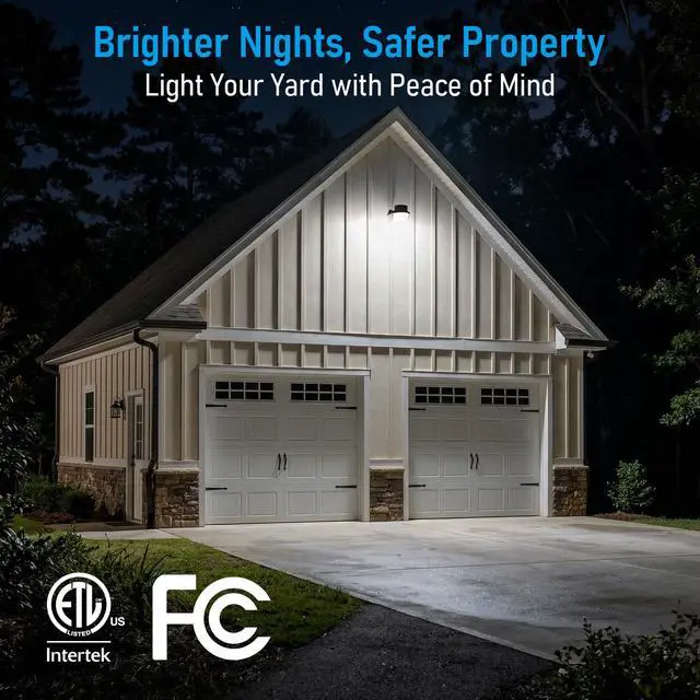 Alt view image 5 of 7 - LED Barn Light Dusk to Dawn Area Lights Aluminum 5000K Bronze | Outdoor Security Flood Lighting with Photocell, ETL & FCC Listed, IP65 Waterproof, 110-277V, Garage, Yard