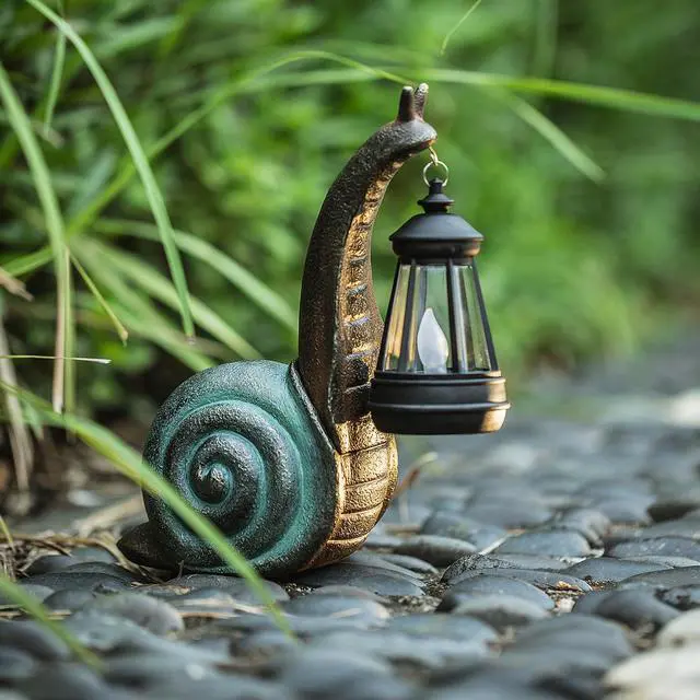 Alt view image 7 of 7 - Solar Garden Snail Statue,Lawn Decor Statue for Patio, Balcony, Yard Ornament - Mothers Day Gifts for Mom Grandma Women