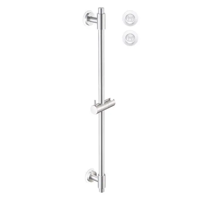 Main image of No Drill 30-Inch Shower Slide Bar with Adjustable Handheld Shower Head Holder, Self Adhesive, Universal Fit, SUS304 Brushed Stainless Steel Drill-Free for Bathroom, F209S78DF-BS