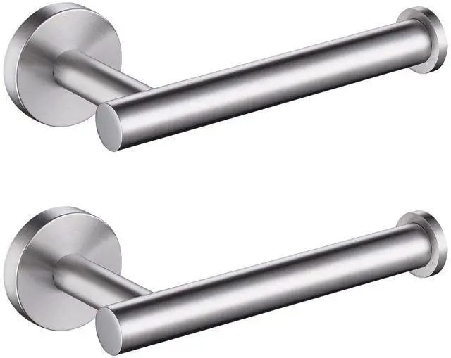 Main image of Toilet Paper Holder SUS304 Stainless Steel Round Size Brushed Nickel 2 Pack