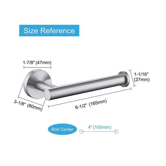 Alt view image 2 of 5 - Toilet Paper Holder SUS304 Stainless Steel Round Size Brushed Nickel 2 Pack