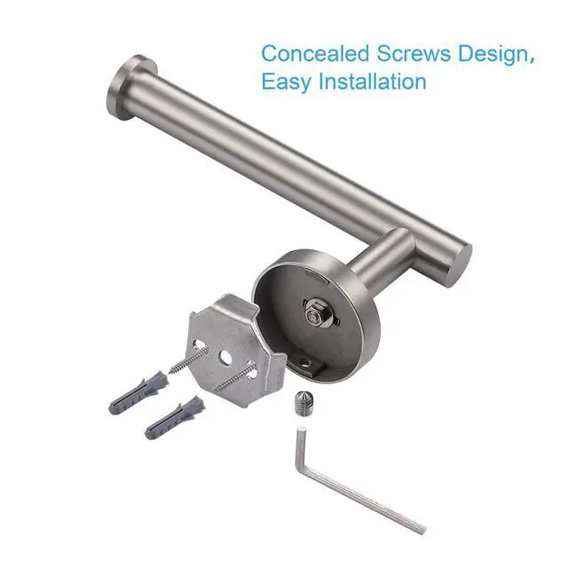 Alt view image 5 of 5 - Toilet Paper Holder SUS304 Stainless Steel Round Size Brushed Nickel 2 Pack