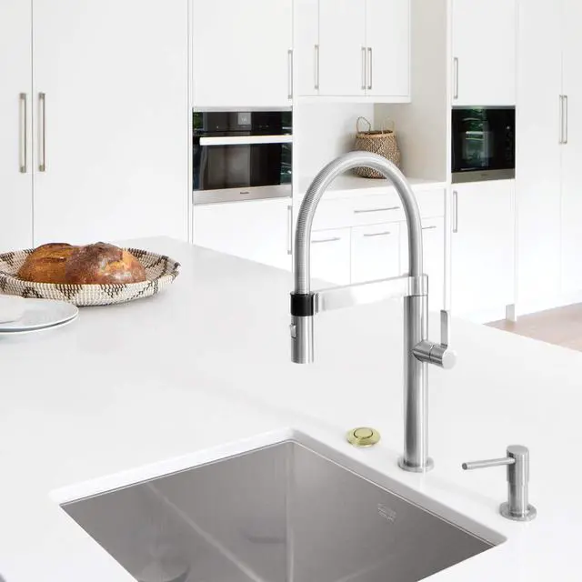 Alt view image 2 of 6 - Garbage Disposal Switch, Cordless Air On Off Kit for Food Waste Disposer, Brushed Gold, LONG 3.5" Sink Top Push Button by