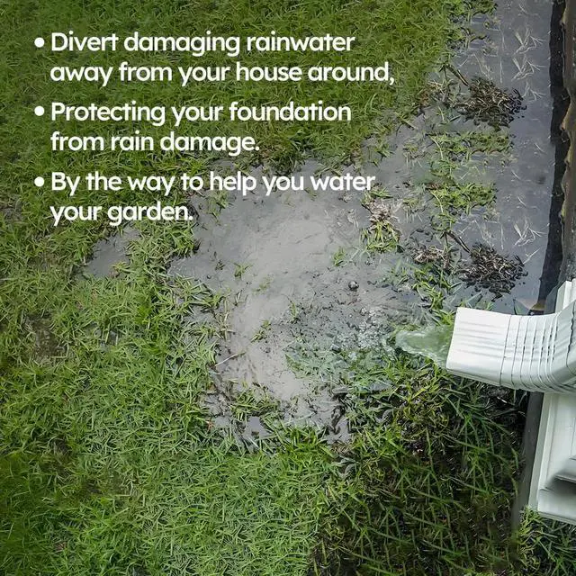 Alt view image 4 of 7 - Gutter Downspout Extensions, 12 x 12in Catch Basin | Upgraded Low Profile Downspout Extender, No Deep Dig French Drain, Flexible Pipe Extension to 8.2ft, Protect House Foundation