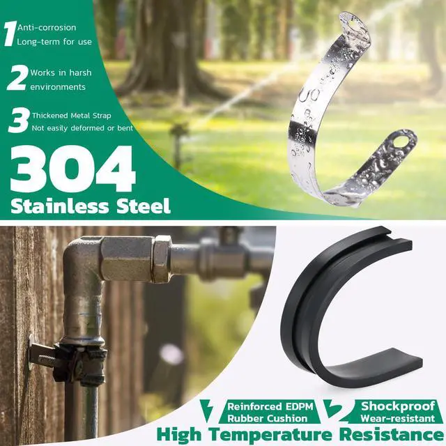 Alt view image 4 of 7 - 72PCS Cable Clamps Assortment Kit,Rubber Coated, 1/4"-1/2" 3 Sizes | 304 Stainless Steel, Anti-Vibration, Rust Resistant, Secure Hold, Automotive Wire, Pipe & Tube Mounting, Cable Management