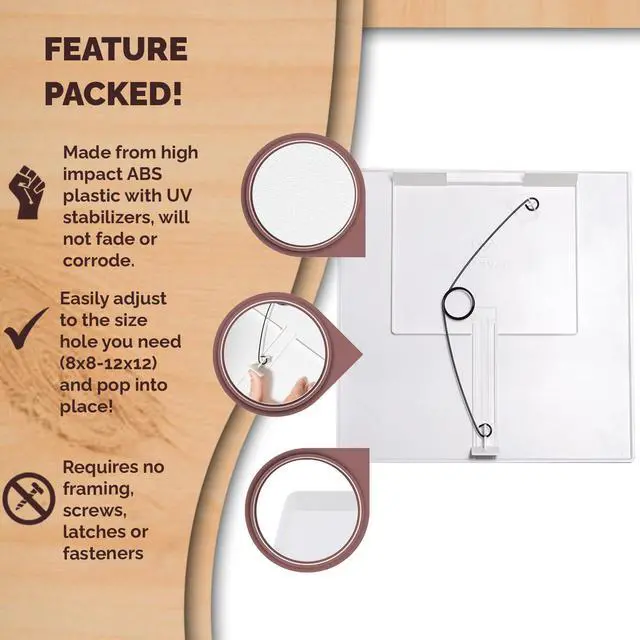 Alt view image 4 of 7 - Adjustable Spring Access Panel 12"x12" Inches, for Drywall, Ceiling, Electrical, Plumbing Heavy-Duty & Easy Install, Wall Hole Cover Plate, White | Fits 7.5"x8.5" - 12"x12" Inches | (1-Pack)