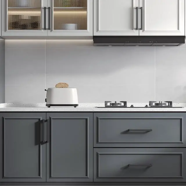 Alt view image 6 of 7 - 10 Pack 5 Inch Matte Black Cabinet Handles Kitchen Drawer Pulls | Stainless Steel,Square Bar Modern Hardware,Cabinet Pulls,Smooth Touch,for Bathroom Cupboard Dresser,2 Screws,Easy Install