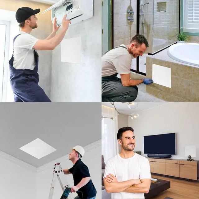 Alt view image 7 of 7 - Adjustable Spring Access Panel 12"x12" Inches, for Drywall, Ceiling, Electrical, Plumbing Heavy-Duty & Easy Install, Wall Hole Cover Plate, White | Fits 7.5"x8.5" - 12"x12" Inches | (1-Pack)