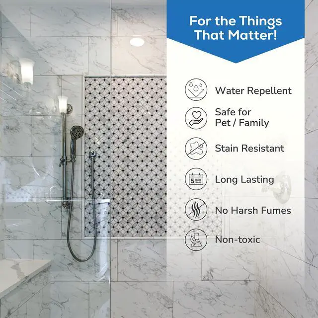 Alt view image 5 of 6 - 16 Oz. Grout Sealer, Clear Grout and Tile Sealer, Natural Finish, Professional Grade, Indoor & Outdoor, Fast Dry and Long Lasting Protection