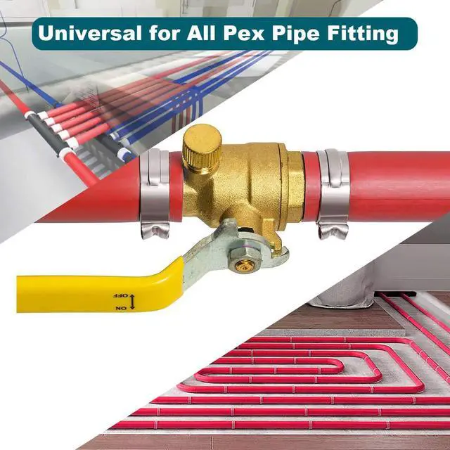 Alt view image 5 of 7 - 50 Pack 1/2 Inch PEX Cinch Clamps, Stainless Steel Rings Pinch Clamps for PEX Tubing Pipe Fitting Connections (1/2 Inch)