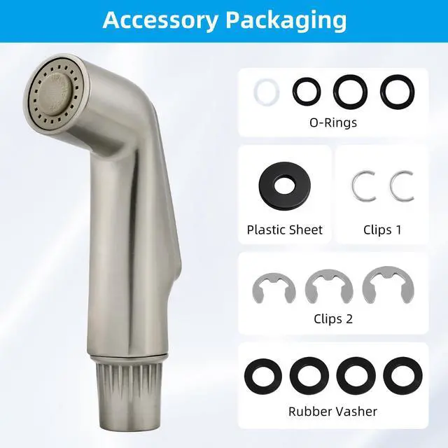 Alt view image 3 of 7 - Universal Kitchen Sink Side Sprayer Head Replacement, Brushed Nickel Finish | NSF/ANSI/CAN 372 Certified, Sink Spray Attachment Compatible with Delta, Moen, Kohler OEM Brand, Sink Faucet Sprayer Head
