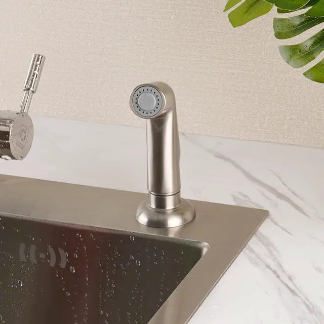 Alt view image 7 of 7 - Universal Kitchen Sink Side Sprayer Head Replacement, Brushed Nickel Finish | NSF/ANSI/CAN 372 Certified, Sink Spray Attachment Compatible with Delta, Moen, Kohler OEM Brand, Sink Faucet Sprayer Head