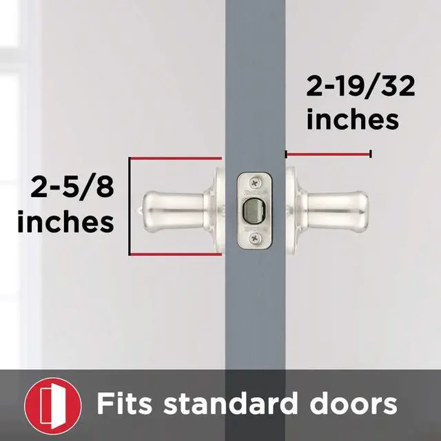 Alt view image 5 of 7 - Tustin Interior Privacy Door Handle with Lock, Door Lever For Bathroom and Bedroom, Satin Nickel Reversible Keyless Turn Lock, with Microban Protection