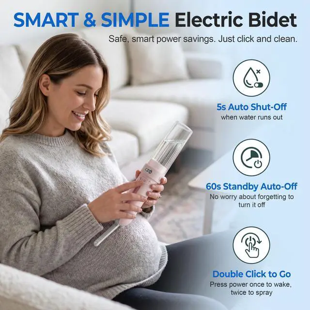 Alt view image 6 of 7 - Portable Bidet for Travel | Bathroom - Rechargeable Electric Bidet Sprayer with 3 Pressure | Waterproof for Ultimate Personal Hygiene Cleaning at Home Office and Camping
