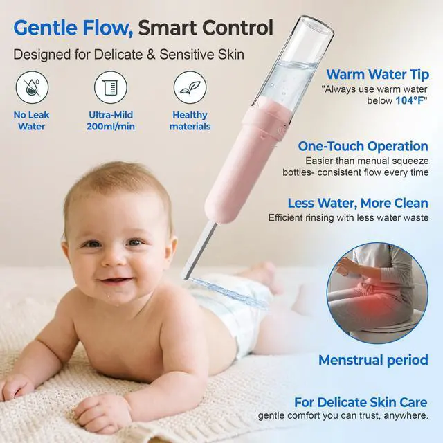 Alt view image 7 of 7 - Portable Bidet for Travel | Bathroom - Rechargeable Electric Bidet Sprayer with 3 Pressure | Waterproof for Ultimate Personal Hygiene Cleaning at Home Office and Camping