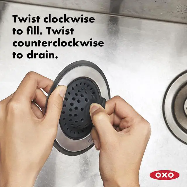 Alt view image 2 of 6 - Good Grips 2-in-1 Sink Strainer Stopper, Kitchen Sink Stopper | Catches Debris And Stops Drain, Easy-Lift Tab, Flexible Silicone, Fits Standard Drains, Dishwasher Safe, Kitchen Sink