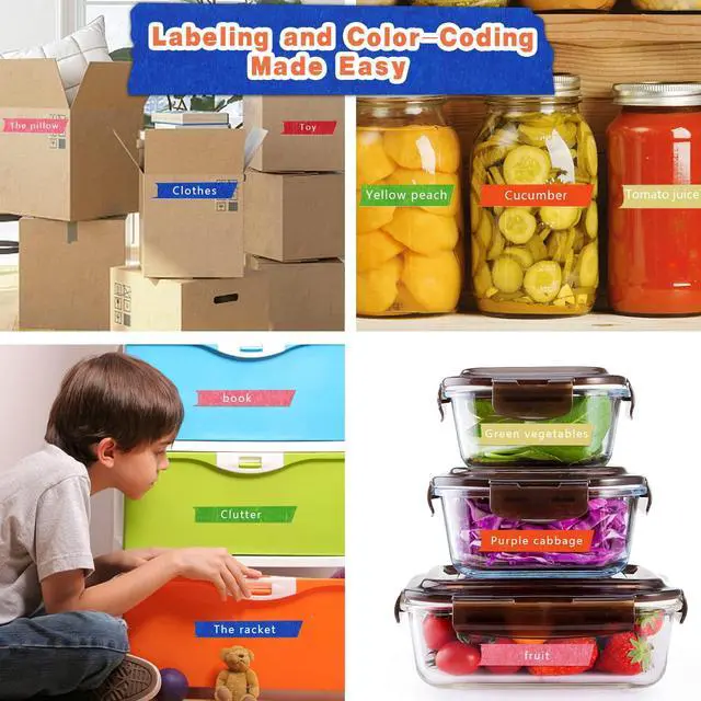 Alt view image 2 of 6 - 6-Pack Colored Masking Tape 0.94 Inch x 60yds of Colorful Craft Tape Vibrant Rainbow Color Teacher Tape, Great for Art, Lab, Labeling & Classroom Decorations