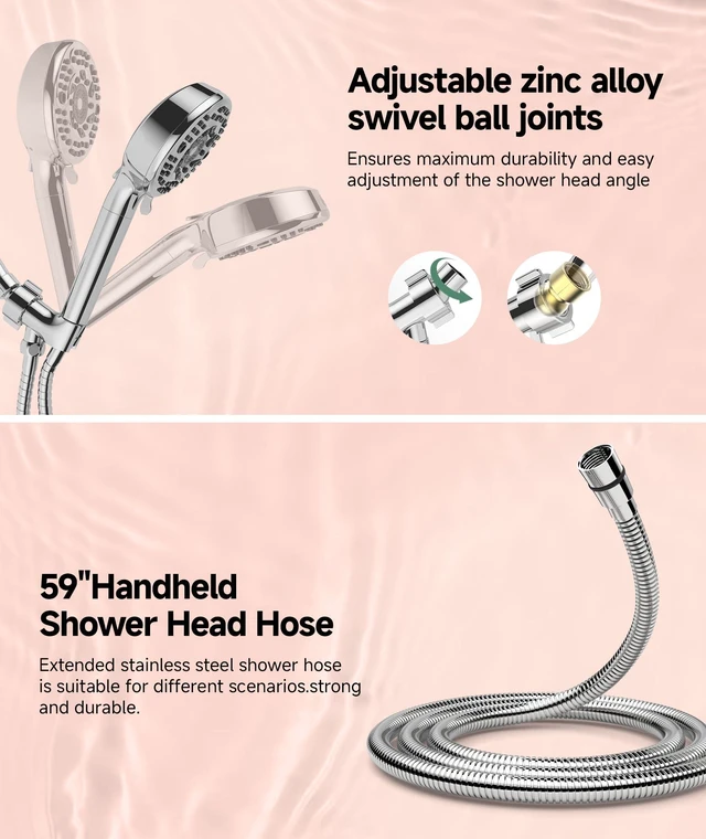 Alt view image 7 of 7 - Filtered Shower Head with Handheld,9-Spray Setting High Pressure Detachable Shower Head with 4 Filters for Hard Water - Filter Chlorine, Improve Skin and Hair Texture(4 Filters, Chrome)