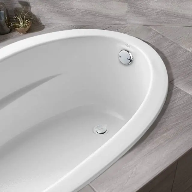 Alt view image 2 of 7 - Tip-Toe Bathtub Drains Trim Set with Two-Hole Overflow Faceplate, Replacement Bath Drain Trim Kit with 2-Hole Overflow Faceplate and Universal Fine/Coarse Thread (Chrome Plated)