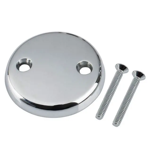 Alt view image 3 of 7 - Tip-Toe Bathtub Drains Trim Set with Two-Hole Overflow Faceplate, Replacement Bath Drain Trim Kit with 2-Hole Overflow Faceplate and Universal Fine/Coarse Thread (Chrome Plated)