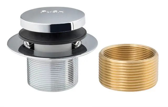 Alt view image 4 of 7 - Tip-Toe Bathtub Drains Trim Set with Two-Hole Overflow Faceplate, Replacement Bath Drain Trim Kit with 2-Hole Overflow Faceplate and Universal Fine/Coarse Thread (Chrome Plated)