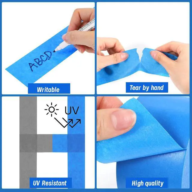 Alt view image 6 of 7 - 5 Rolls Painters Tape 2 Inch Wide Blue Painters Tape for Wall Painting | 1.89In × 55Yd × 5Rolls Upgrade Washi Tape UV Resistant Multi-Surface Masking Tape for Painting Edge Treatment DIY Crafts